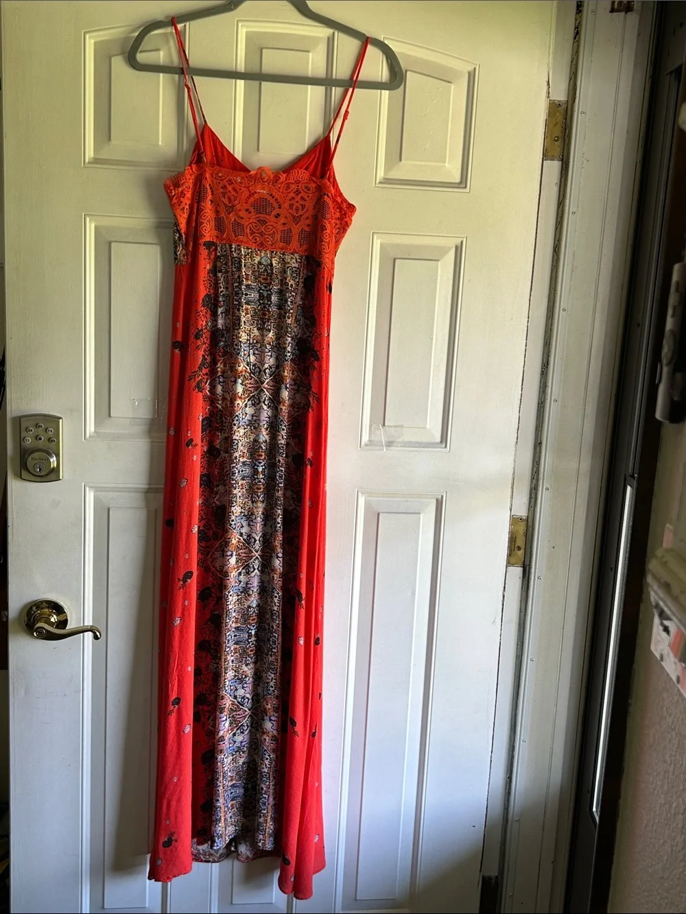 FREE PEOPLE INTIMATELY MORNING SONG MAXI DRESS ACCENTED WITH LACE AT BACK SZ M